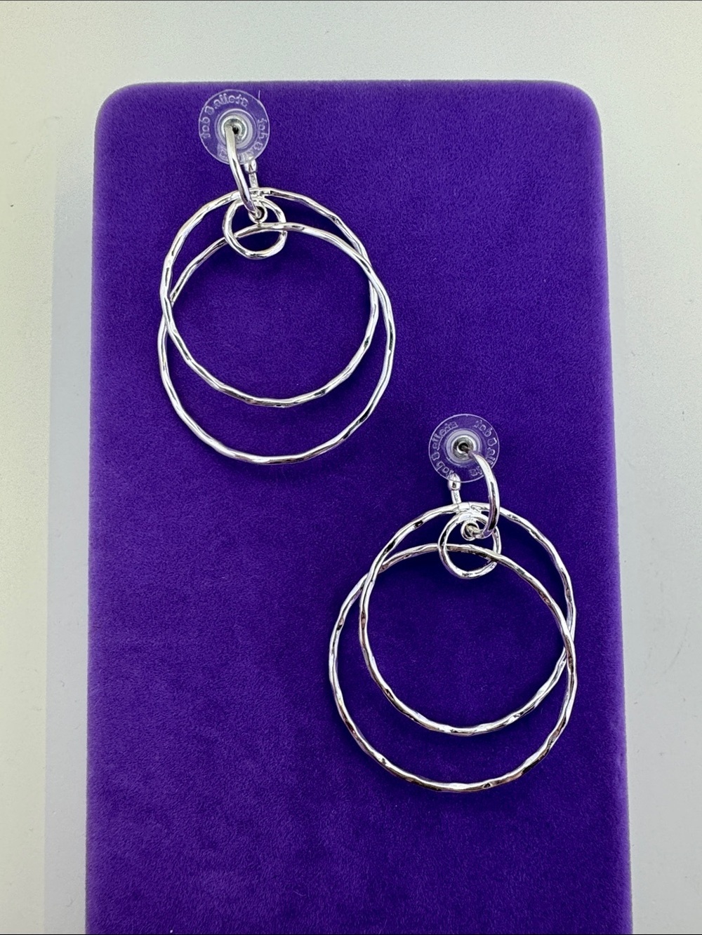 💛 Stella & Dot Silver Double Hoop Drop Earrings | Designer Costume